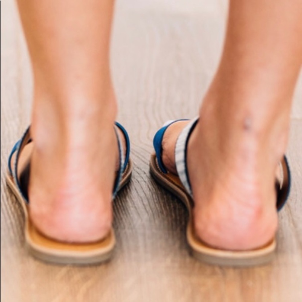 NIB Blue Patterned Slides - Picture 3 of 4
